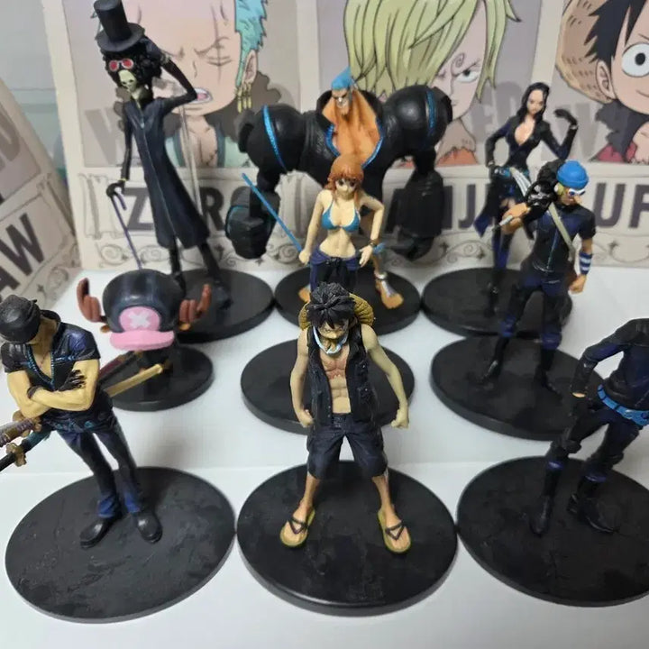 [BUNJANG] One Piece Straw Hat Pirates Film Gold 9-Figure Set / 원피스 밀짚모자 해적단 피규어 필름골드 9종 세트