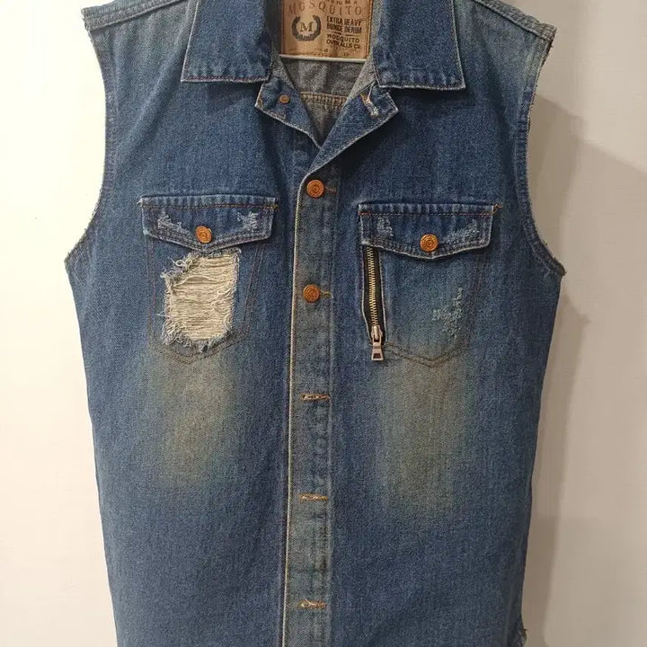 [BUNJANG] Mosquito Denim Washed Vest / 모스키토 데님 워싱 조끼 청베스트