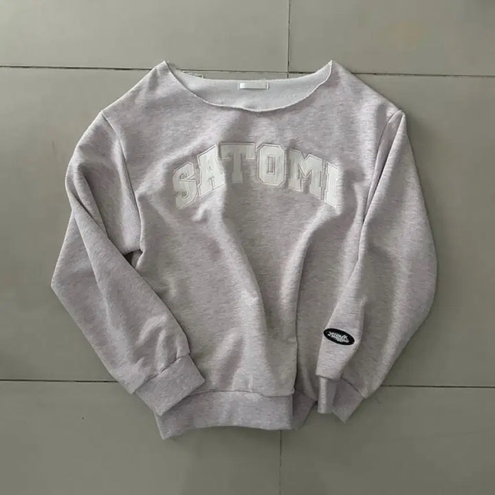 [BUNJANG] Satomiradio One Shoulder Patchwork Sweatshirt / 사토미라디오 맨투맨 one shoulder patchwork MTM
