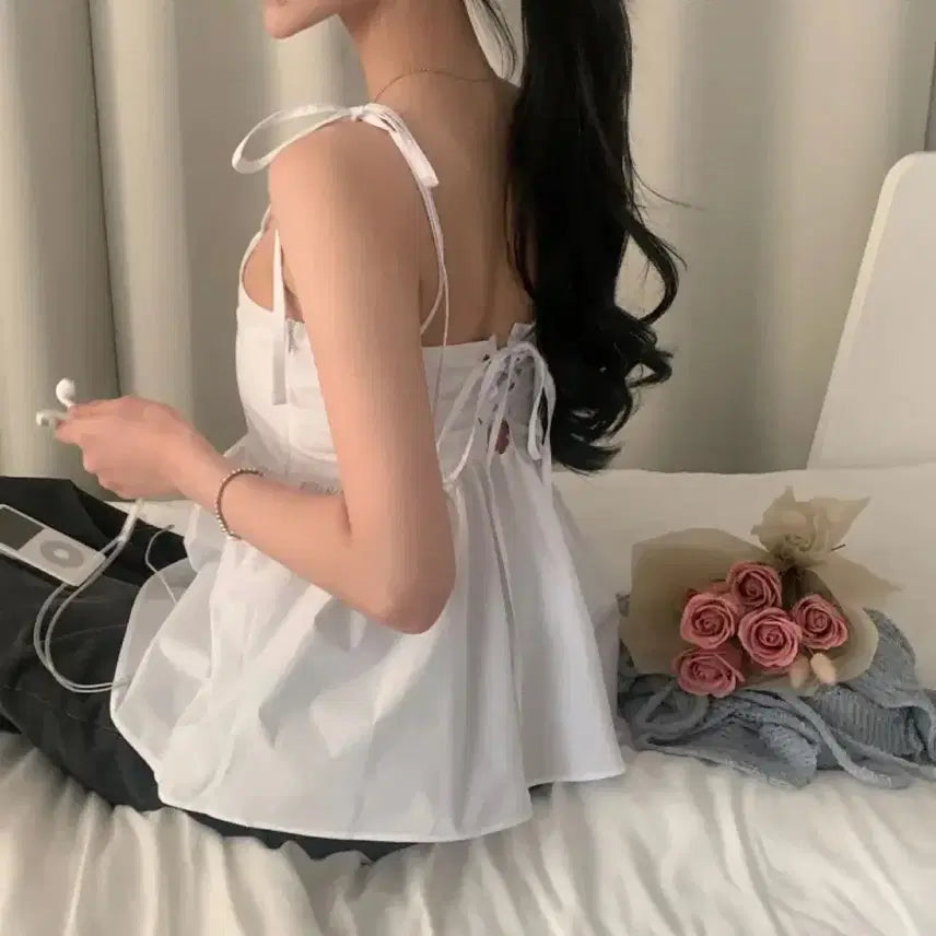 [SOLD OUT] 스트랩 뷔스티에 나시 블라우스