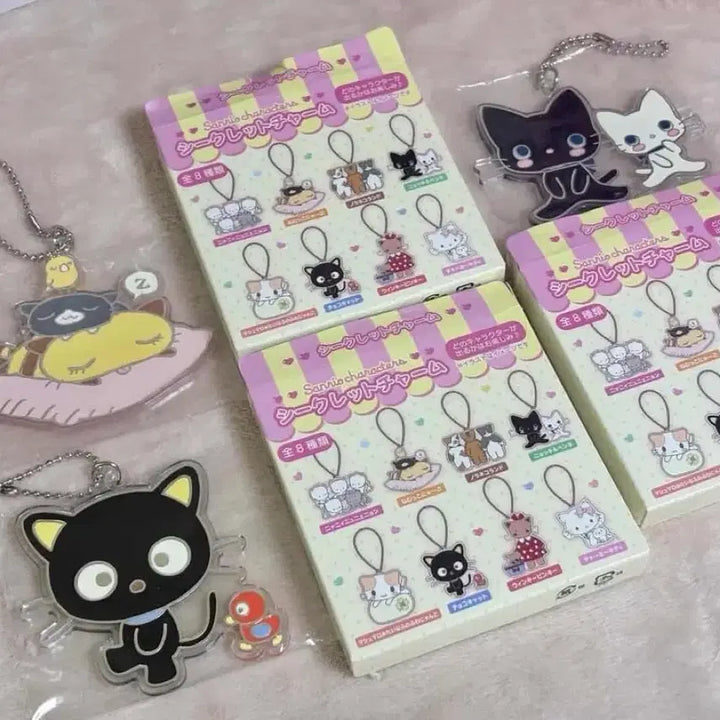 [BUNJANG] Sanrio Nekomoim Chococat Nemuneko Strap Keychain Random / 산리오 고양이 네코모임 초코캣 네무냐네코 스트랩 키링 랜덤