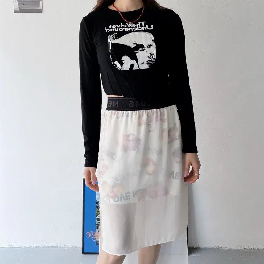 [BUNJANG] F NBA Layered Floral Skirt / [택포] [F] NBA 레이어드 프로럴 스커트