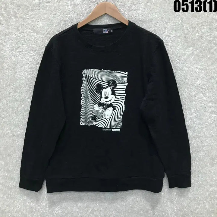 [BUNJANG] Disney Mickey Mouse Black Sweatshirt XL / 디즈니 미키마우스 블랙 맨투맨 티셔츠 XL