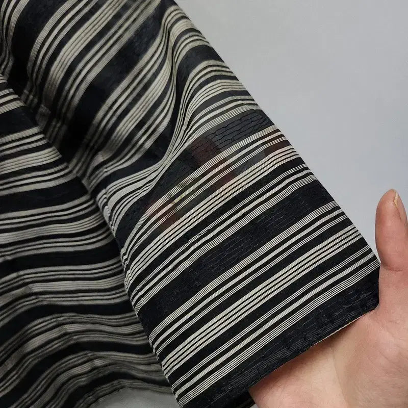 [BUNJANG] Vintage Ethnic Stripe Black Blazer L / 빈티지 에스닉 스트라이프 블랙 블레이저 L