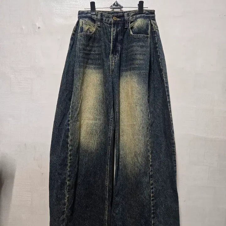 [BUNJANG] Gogosing Washed Denim Wide Pants / 고고싱 워싱 데님 와이드 팬츠 S