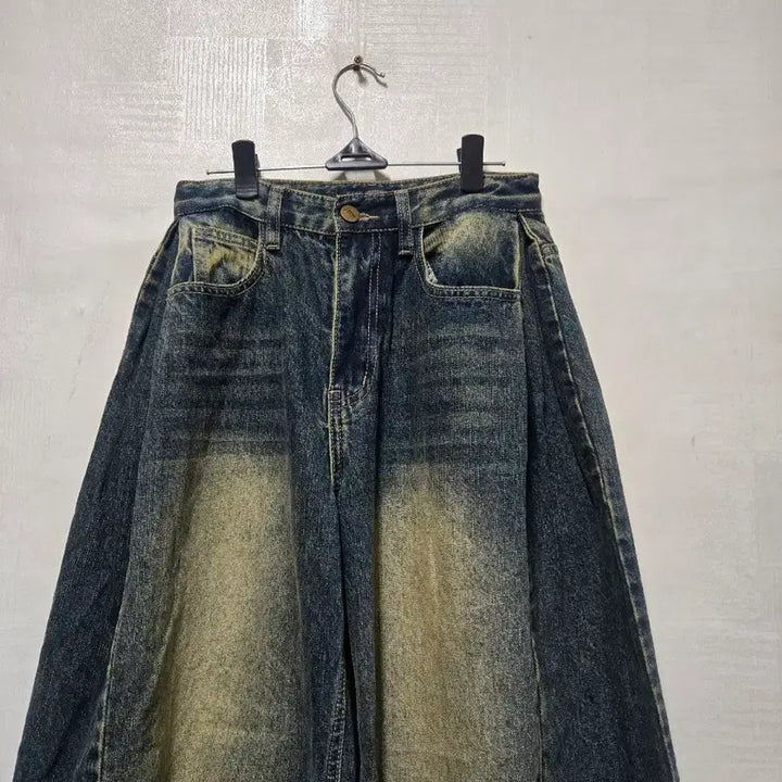 [BUNJANG] Gogosing Washed Denim Wide Pants / 고고싱 워싱 데님 와이드 팬츠 S