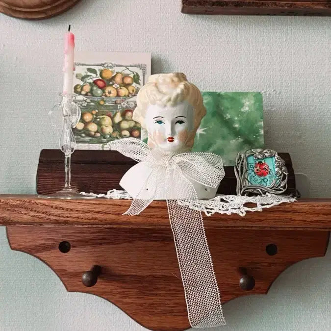 [BUNJANG] Vintage Porcelain Head Doll with Ribbon / 빈티지 포세린 헤드돌