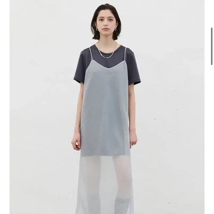 [BUNJANG] Lewitt Sheer Slip Layered Dress Dark Grey / 르윗 시어 슬립 레이어드 드레스 / 다크 그레이 / 66