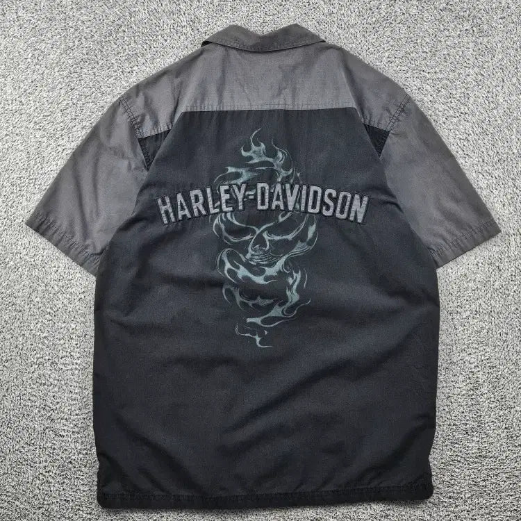 [BUNJANG] Harley-Davidson Short Sleeve Shirt Gray/Black Size M / 할리데이비슨 반팔 셔츠 ( M ) / 12188