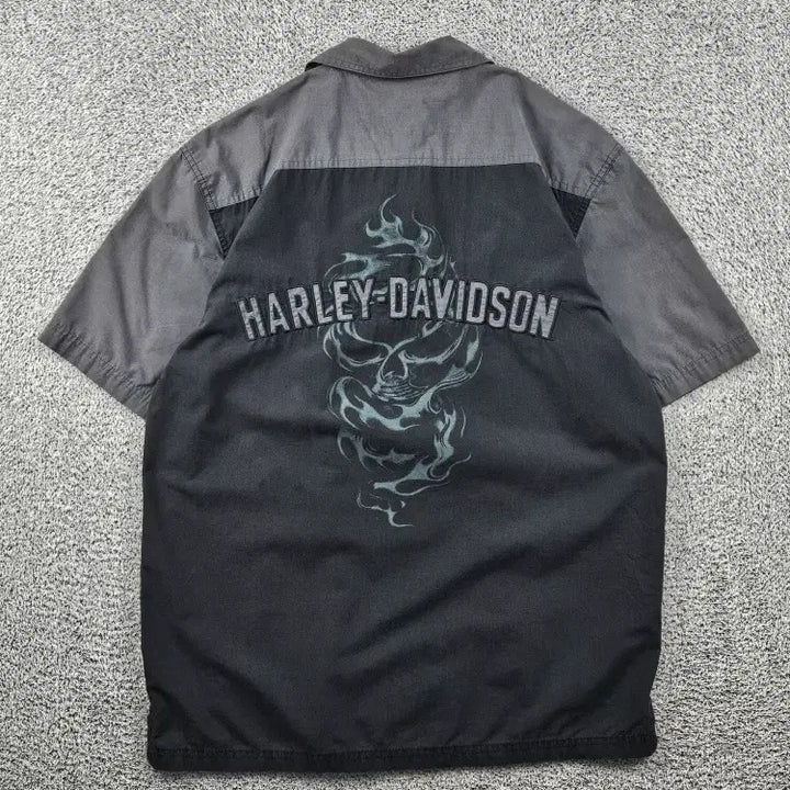 [BUNJANG] Harley-Davidson Short Sleeve Shirt Gray/Black Size M / 할리데이비슨 반팔 셔츠 ( M ) / 12188