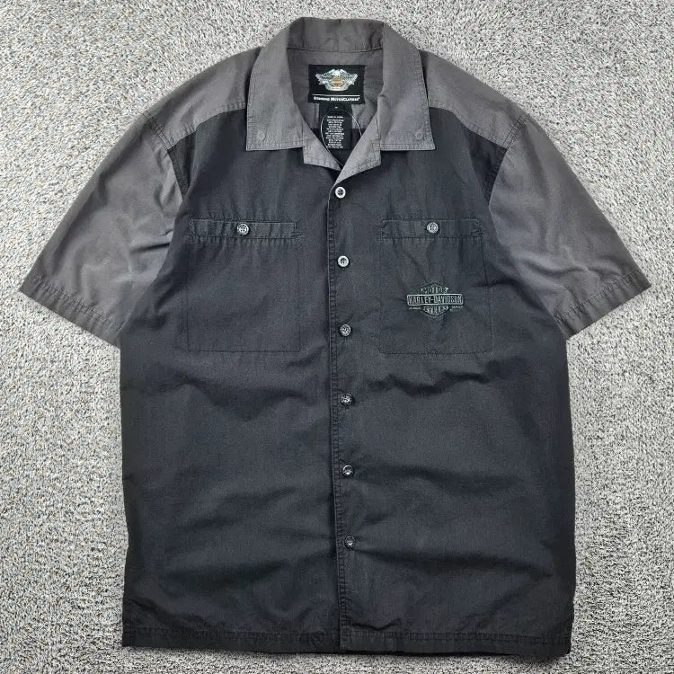 [BUNJANG] Harley-Davidson Short Sleeve Shirt Gray/Black Size M / 할리데이비슨 반팔 셔츠 ( M ) / 12188