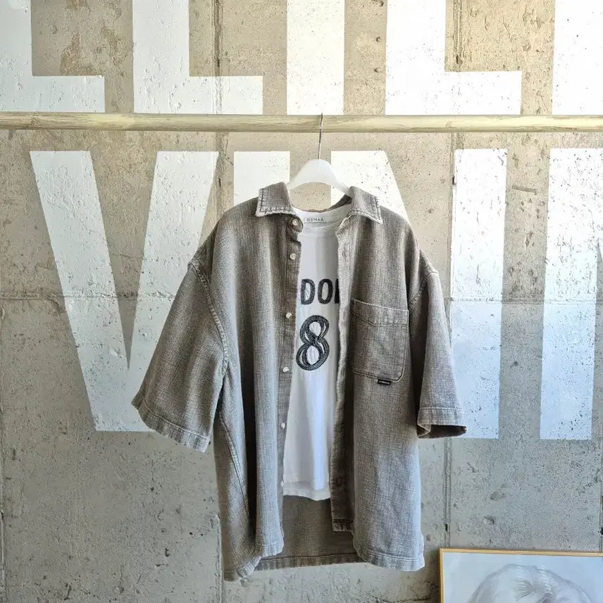 [BUNJANG] Zara Washed Short-Sleeve Shirt Jacket / 자라 (꾸안꾸세련 루즈핏)워싱 반팔셔츠자켓