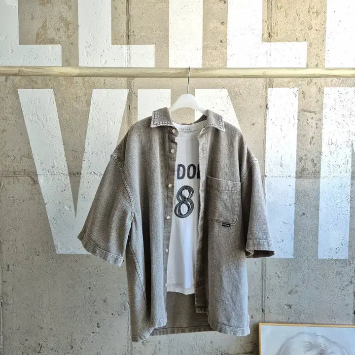 [BUNJANG] Zara Washed Short-Sleeve Shirt Jacket / 자라 (꾸안꾸세련 루즈핏)워싱 반팔셔츠자켓