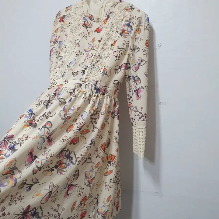 [BUNJANG] Satin Flower Lace Midi Dress / SATIN  사틴 플라워 레이스  여성원피스