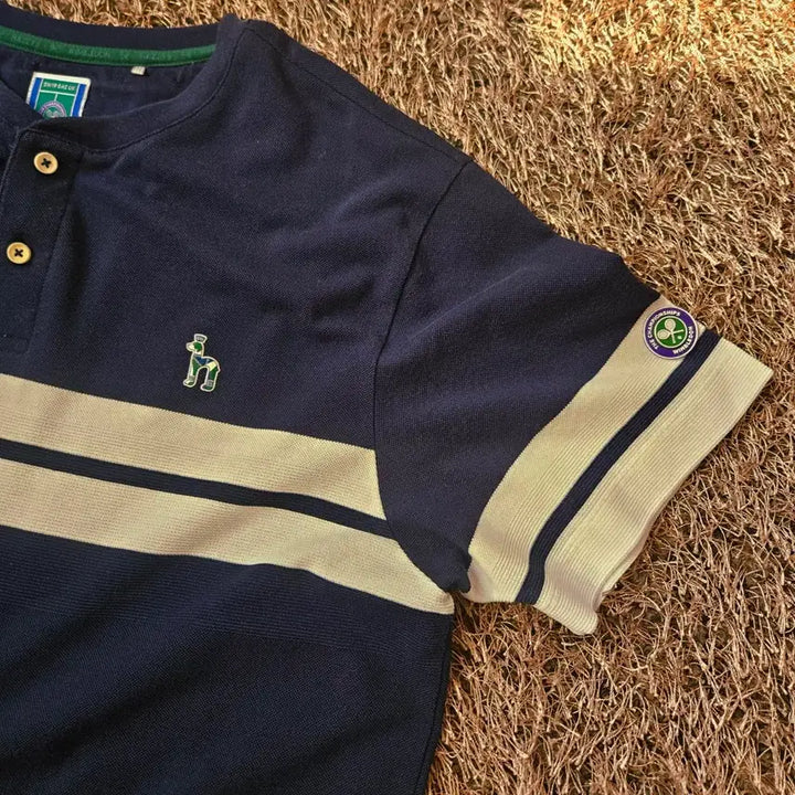 [BUNJANG] Hazzys Wimbledon Henry Neck T-Shirt Navy Size 100 / 헤지스(HAZZYS) 윔블던 네이비 헨리넥 티셔츠 100size