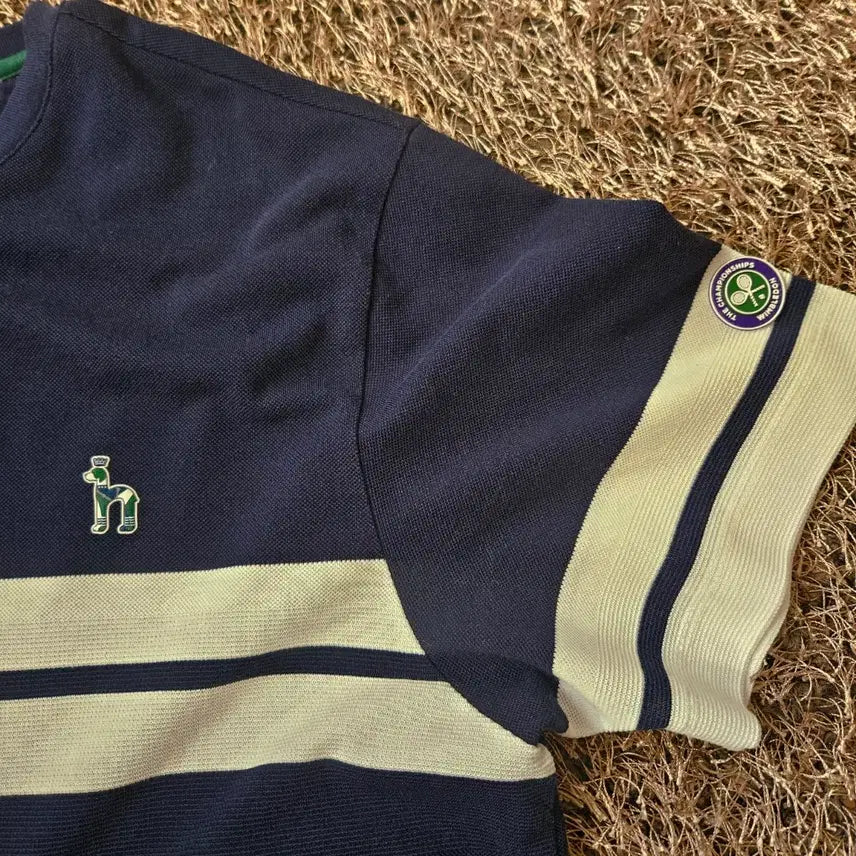 [BUNJANG] Hazzys Wimbledon Henry Neck T-Shirt Navy Size 100 / 헤지스(HAZZYS) 윔블던 네이비 헨리넥 티셔츠 100size