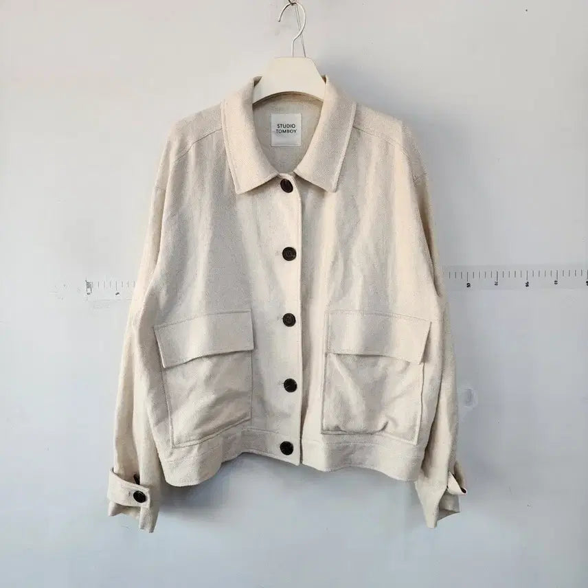 [BUNJANG] Studio Tomboy Cropped Jacket Ivory / 스튜디오 톰보이 크롭 자켓 아이보리