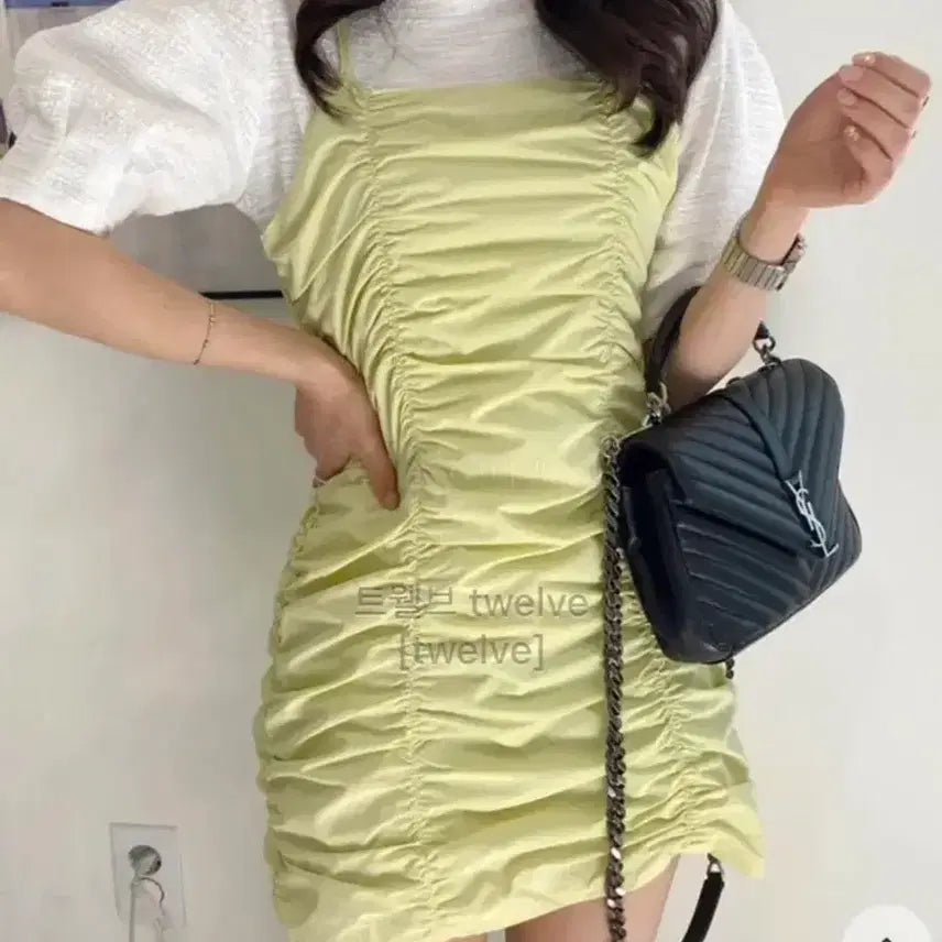 [BUNJANG] Ruched Mini Dress / (새상품) 셔링 미니원피스