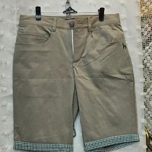 [BUNJANG] Hazzys Beige Cotton Roll-up Shorts / 헤지스 베이지 면 반바지 롤업