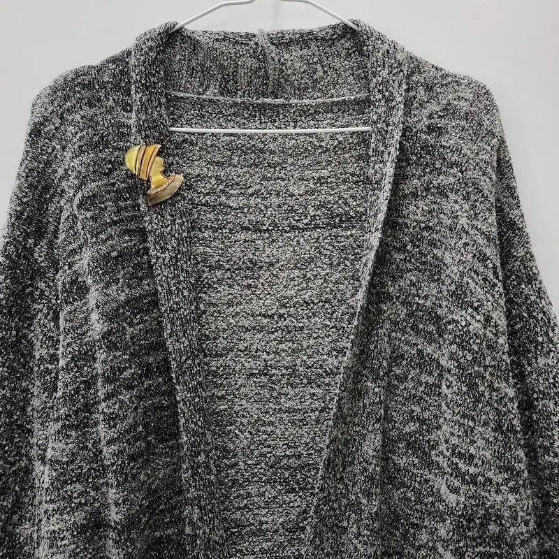 [BUNJANG] Vintage Mélange Grey Shawl Collar Cardigan (Free Size) / 빈티지 숄카라 멜란지 그레이 가디건 F