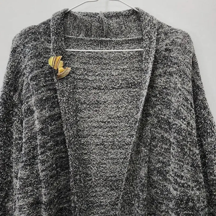 [BUNJANG] Vintage Mélange Grey Shawl Collar Cardigan (Free Size) / 빈티지 숄카라 멜란지 그레이 가디건 F