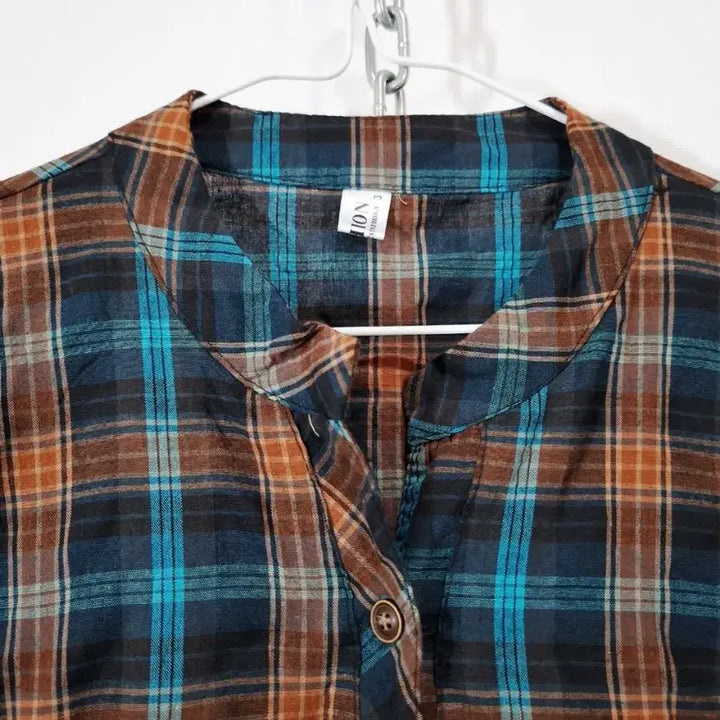 [BUNJANG] Gingham Check Short Sleeve Long Dress / 지지미 체크무늬 반팔 롱 원피스