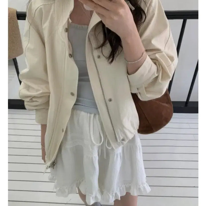 [BUNJANG] Pretty Young Thing Needs Cotton Blouson Jacket Ivory / 프리티영띵 니즈 코튼 야상점퍼 아이보리 프영띵 블루종