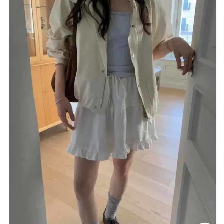 [BUNJANG] Pretty Young Thing Needs Cotton Blouson Jacket Ivory / 프리티영띵 니즈 코튼 야상점퍼 아이보리 프영띵 블루종