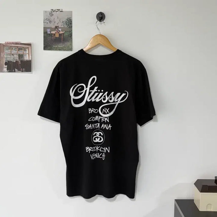 [BUNJANG] Stussy World Tour T-Shirt / [택포] [L] Stussy 스투시 월드투어 티셔츠