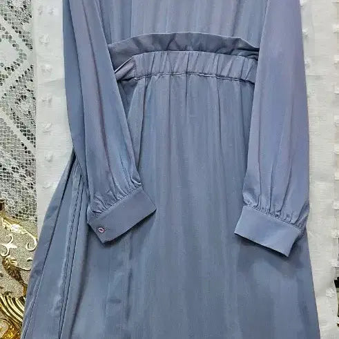 [BUNJANG] 66girls Wrap Blue Long Dress / 육육걸즈(66girls) 랩블루 롱 원피스 허리 밴딩