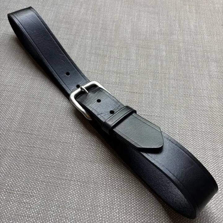 [BUNJANG] USA Black Leather Metal Buckle Belt / [30] USA 블랙 레더 메탈 버클 벨트