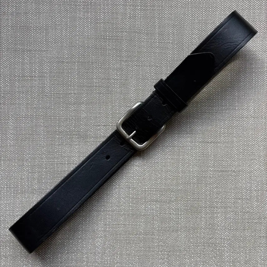 [BUNJANG] USA Black Leather Metal Buckle Belt / [30] USA 블랙 레더 메탈 버클 벨트