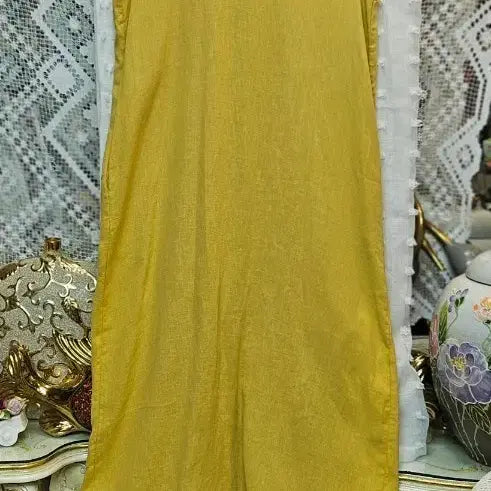 [BUNJANG] Concept Yellow Ruffle Collar Long Dress / 컨셉(Concept)노란색 프릴 카라 롱 원피스