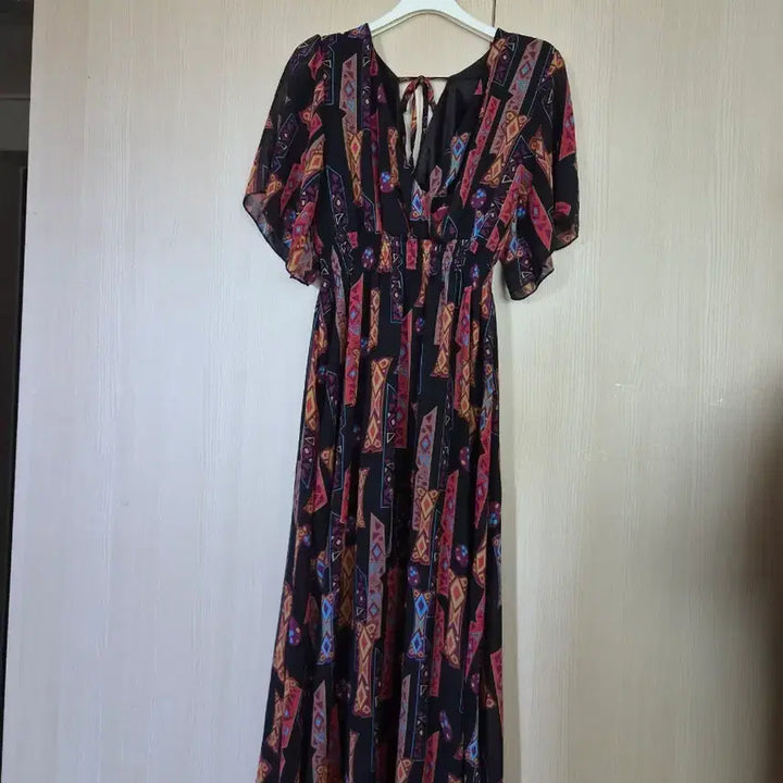 [BUNJANG] Elastic Waistband Short Sleeve Long Dress - Size 55 / 허리밴딩 반팔 롱 원피스 55사이즈 전후