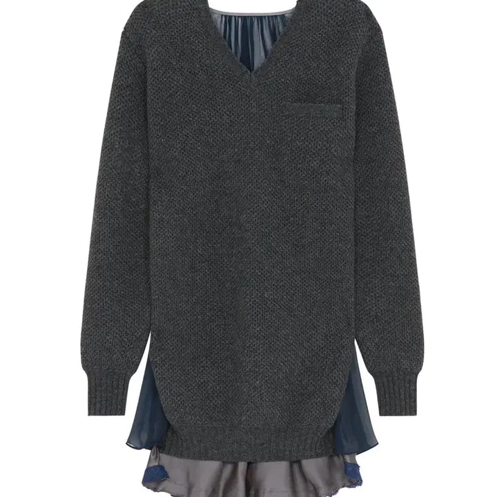 [BUNJANG] Sacai Chiffon Layered Knit / 사카이 쉬폰 레이어드 니트