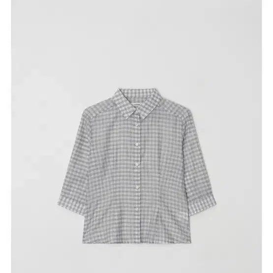 [SOLD OUT] 윤슬샵 엘리나 체크 슬림 셔츠 3회착용