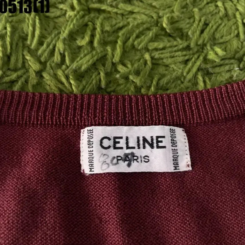 [BUNJANG] Celine V-Neck Knit Burgundy / 셀린느 브이넥 니트 버건디 빵꾸