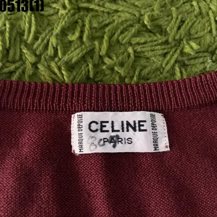[BUNJANG] Celine V-Neck Knit Burgundy / 셀린느 브이넥 니트 버건디 빵꾸