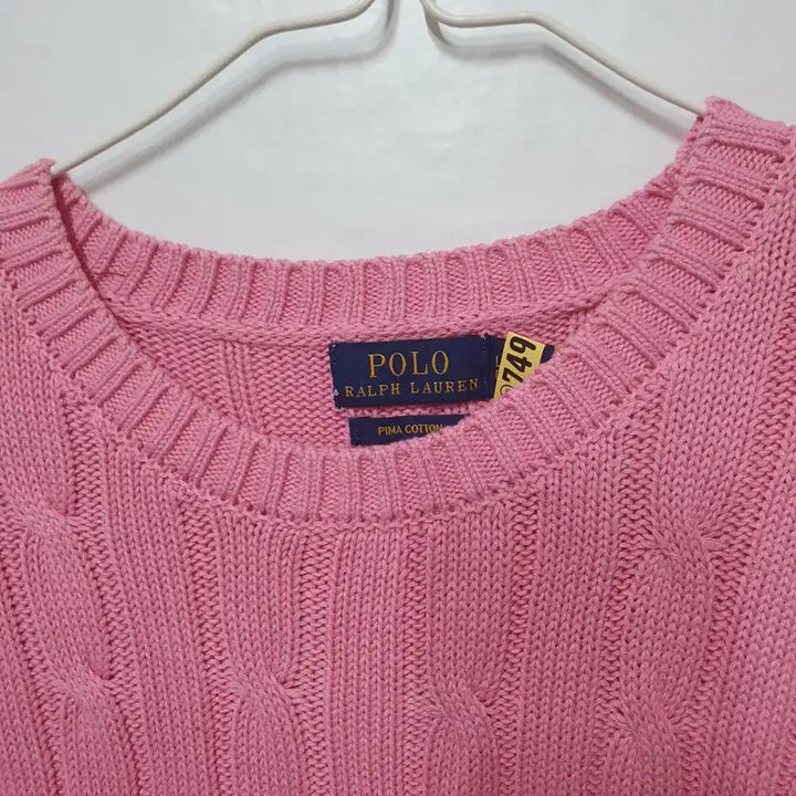 [BUNJANG] Polo Ralph Lauren Pink Cable Knit Short Sleeve Sweater / 폴로 랄프로렌 핑크 케이블 반팔 니트