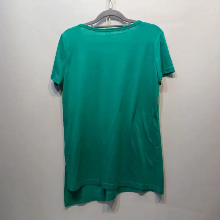 [BUNJANG] Green Pocket Short Sleeve Long T-Shirt Asymmetrical Size 90 / 그린 포켓 반팔 롱 티셔츠 언발란스 90사이즈여름  65036