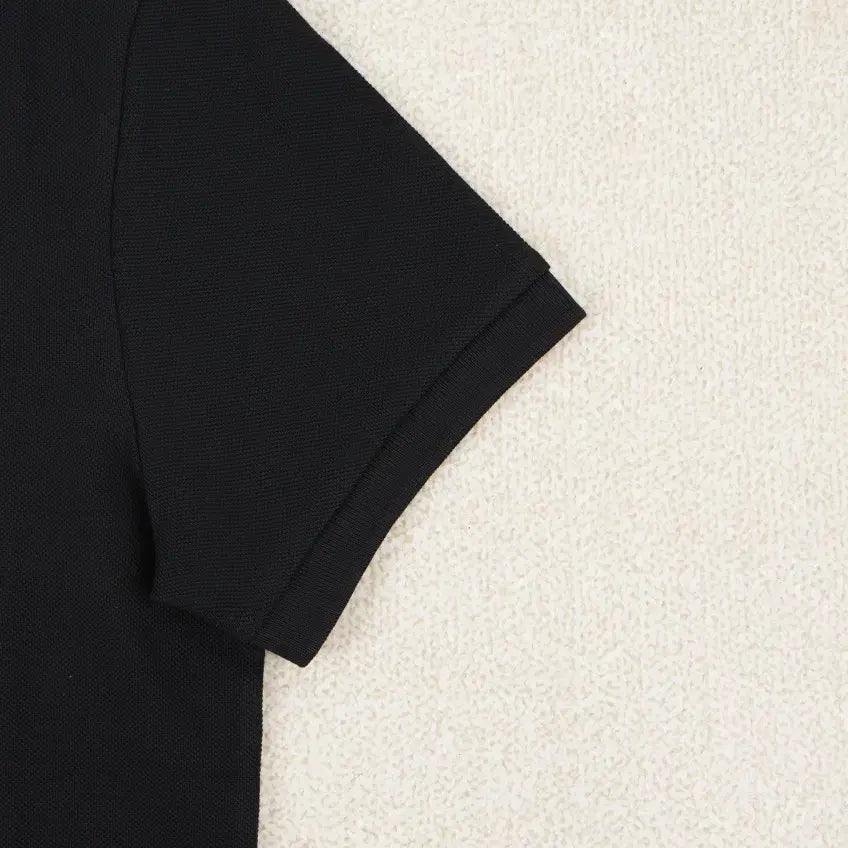 [BUNJANG] AMI Small Heart Logo Black Short Sleeve Polo T-Shirt / 아미 스몰 하트 로고 블랙 반팔 카라티