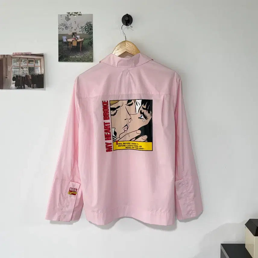 [BUNJANG] SJYP x Marvel Comics Zipper Shirt (Size S) / [택포] [S] SJYP x 마블코믹스 지퍼 셔츠