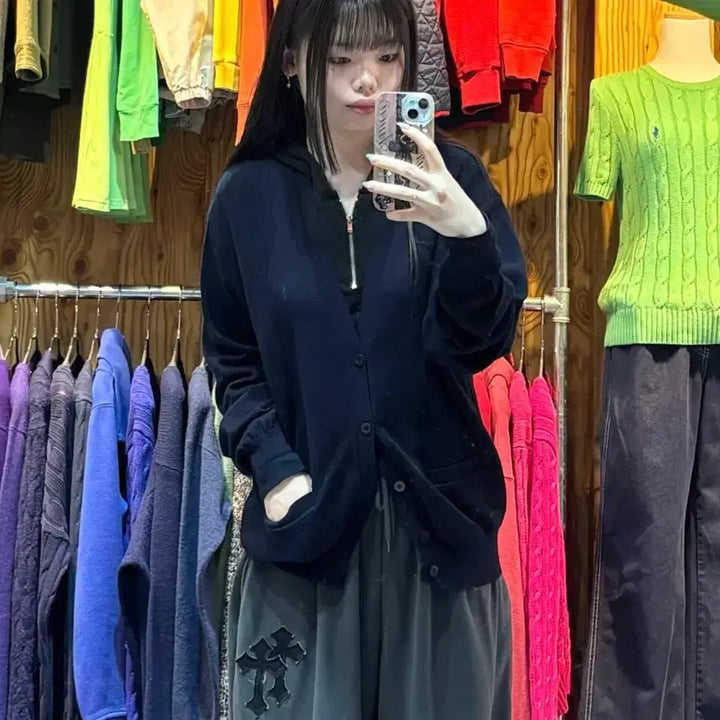 [BUNJANG] Yves Saint Laurent Deep Navy Cardigan / M YSL 입생로랑 딥네이비 가디건