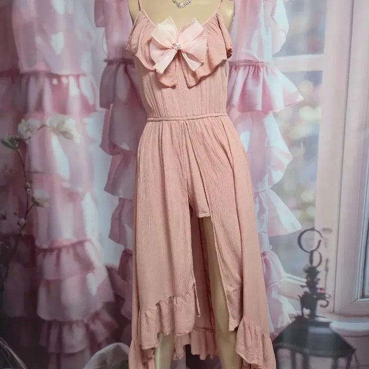 [BUNJANG] 100% Viscose Beach Dress with Attached Shorts / 비스코스100 휴양지 프릴 롱원피스(반바지 붙어있음)