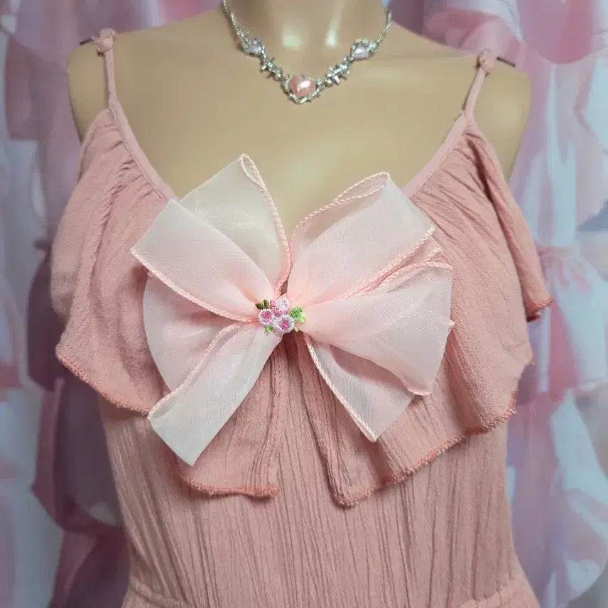 [BUNJANG] 100% Viscose Beach Dress with Attached Shorts / 비스코스100 휴양지 프릴 롱원피스(반바지 붙어있음)