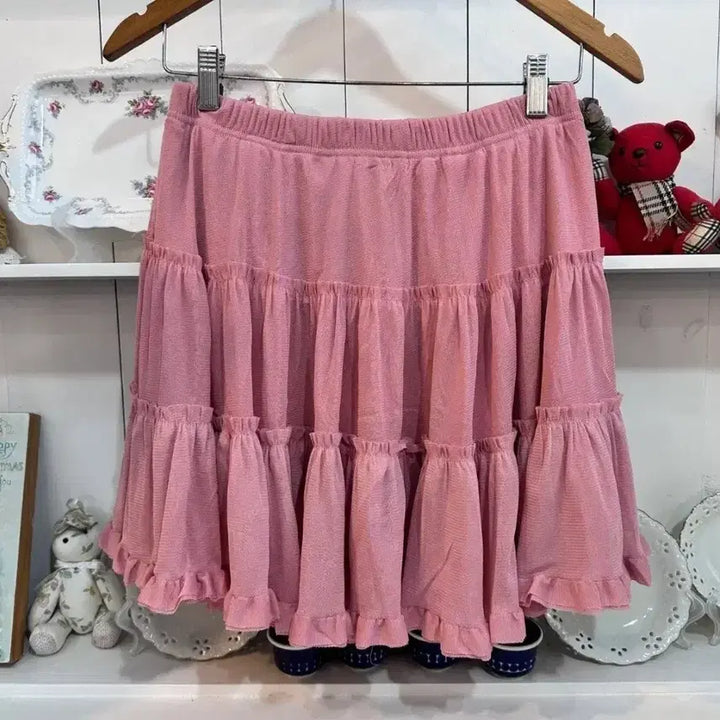 [BUNJANG] CARE NINA Pink Tiered Skirt / 핑크 캉캉 티어드 스커트