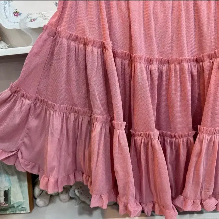 [BUNJANG] CARE NINA Pink Tiered Skirt / 핑크 캉캉 티어드 스커트