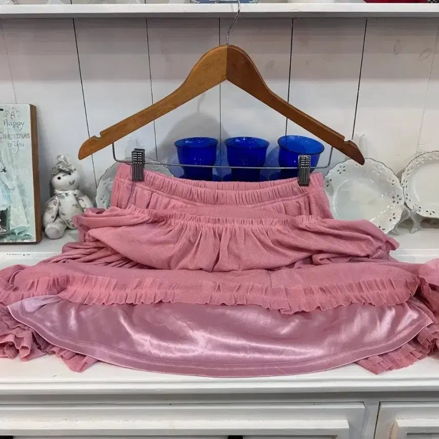 [BUNJANG] CARE NINA Pink Tiered Skirt / 핑크 캉캉 티어드 스커트