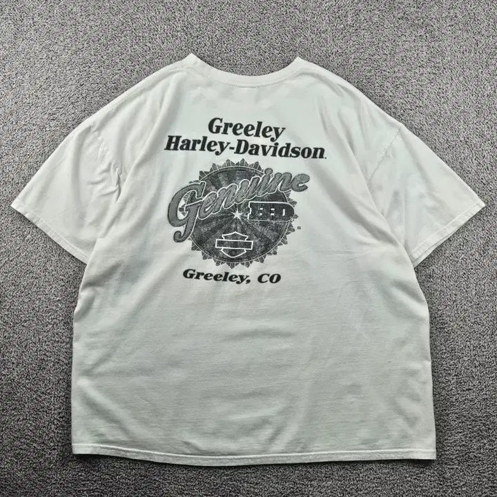 [BUNJANG] Harley-Davidson White Short Sleeve T-Shirt (Estimated 2XL) / 할리데이비슨 반팔 티셔츠 ( 2XL추정 ) / 12189