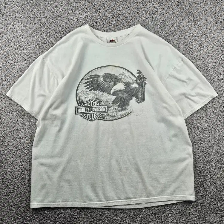 [BUNJANG] Harley-Davidson White Short Sleeve T-Shirt (Estimated 2XL) / 할리데이비슨 반팔 티셔츠 ( 2XL추정 ) / 12189